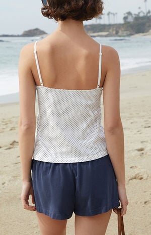 John Galt White & Blue Polka Dot Amara Tank Top | PacSun