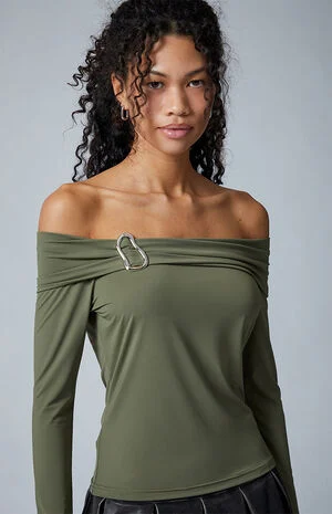 Lannie Hardware Embellished Long Sleeve Top image number 3