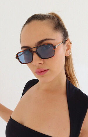 Ice Cube Ocean Blue Polarized Aviator Sunglasses image number 2