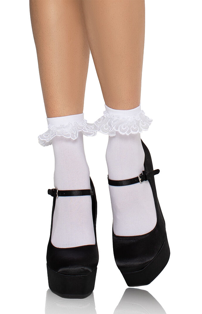 Leg Avenue Diem Lace Ruffle Anklet Socks