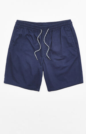 Blue Twill Drawstring Shorts image number 1