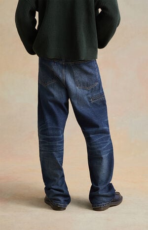 Dark Indigo Distressed Baggy Jeans image number 4
