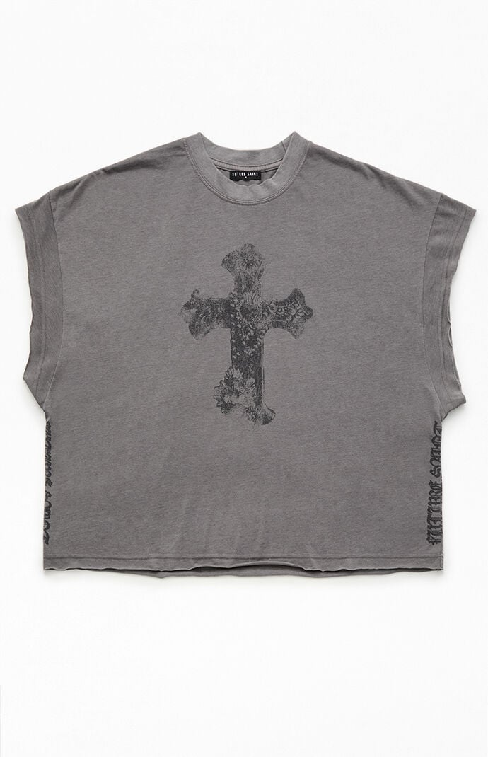 FUTURE SAINT Refuse Limits Cropped Muscle T-Shirt | Pacsun