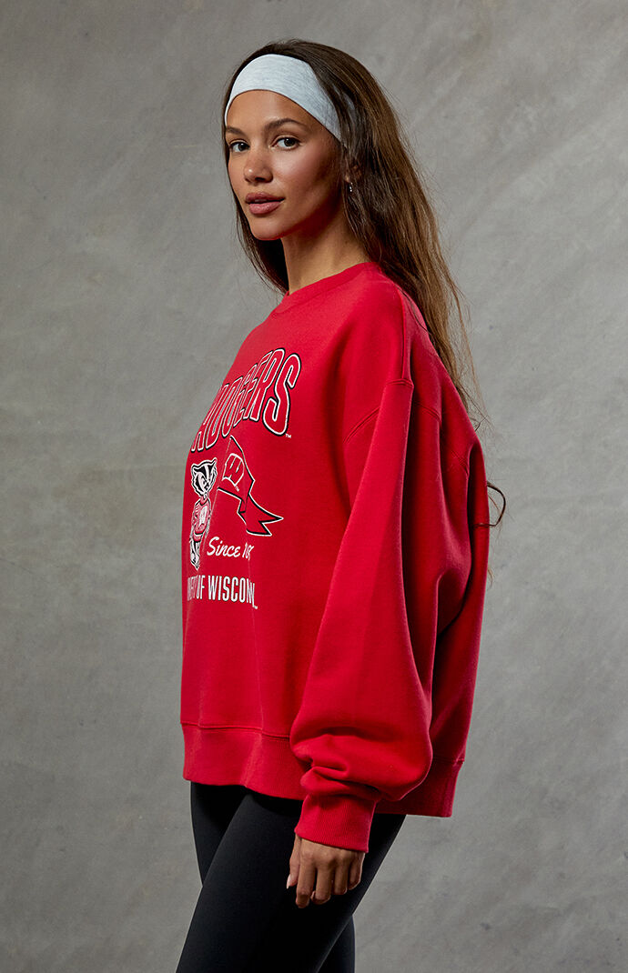 WILD COLLECTIVE Wisconsin Badgers Crew Neck Sweatshirt