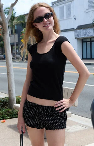 Black Soft Knit Tank Top image number 1