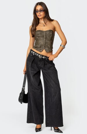 Maysen Faux Leather Corset image number 5