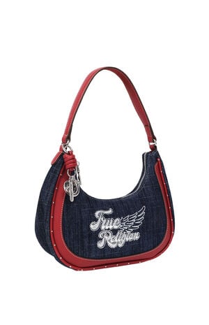Red Wing Motif Denim Hobo Bag image number 2