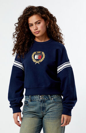 Boxy Crest Crew Neck Sweatshirt image number 1