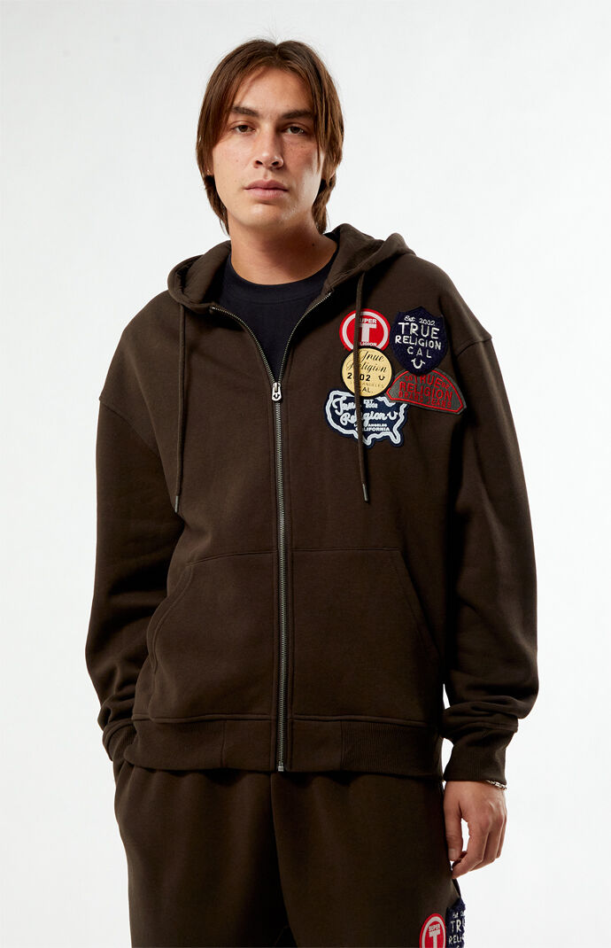 True Religion Vintage Patch Full Zip Hoodie | Pacsun