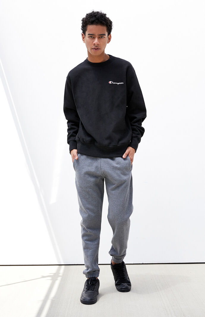Reverse Weave Left Chest Crew Neck Sweatshirt