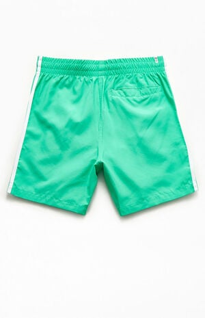 Green 3-Stripes 17" Swim Trunks image number 2