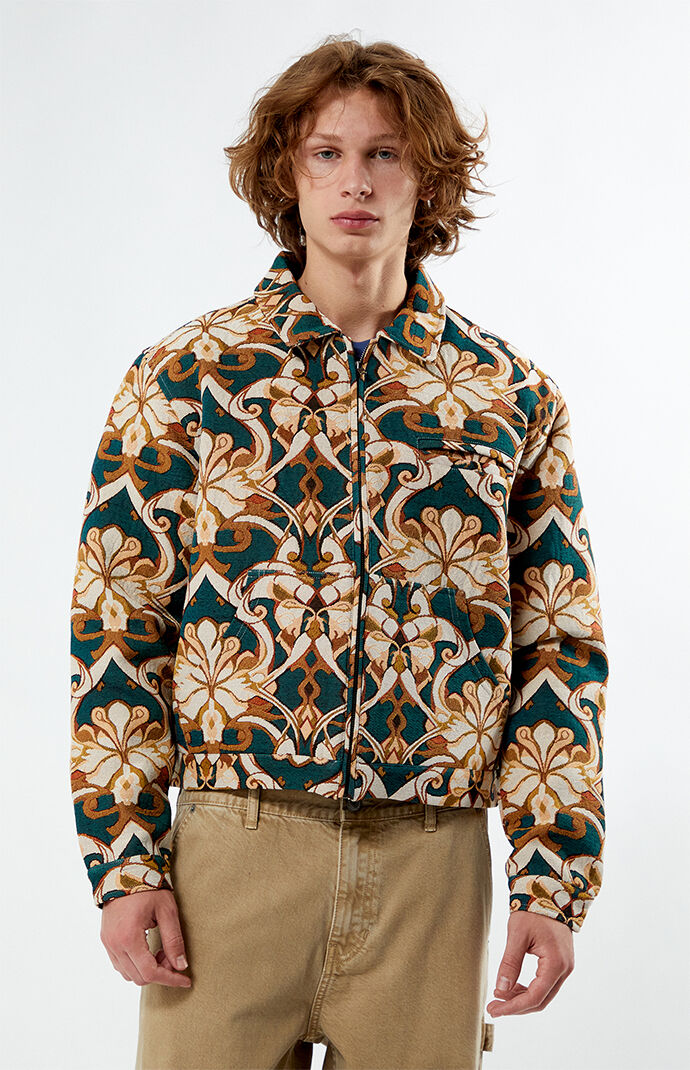 Long jacquard jacket hot sale