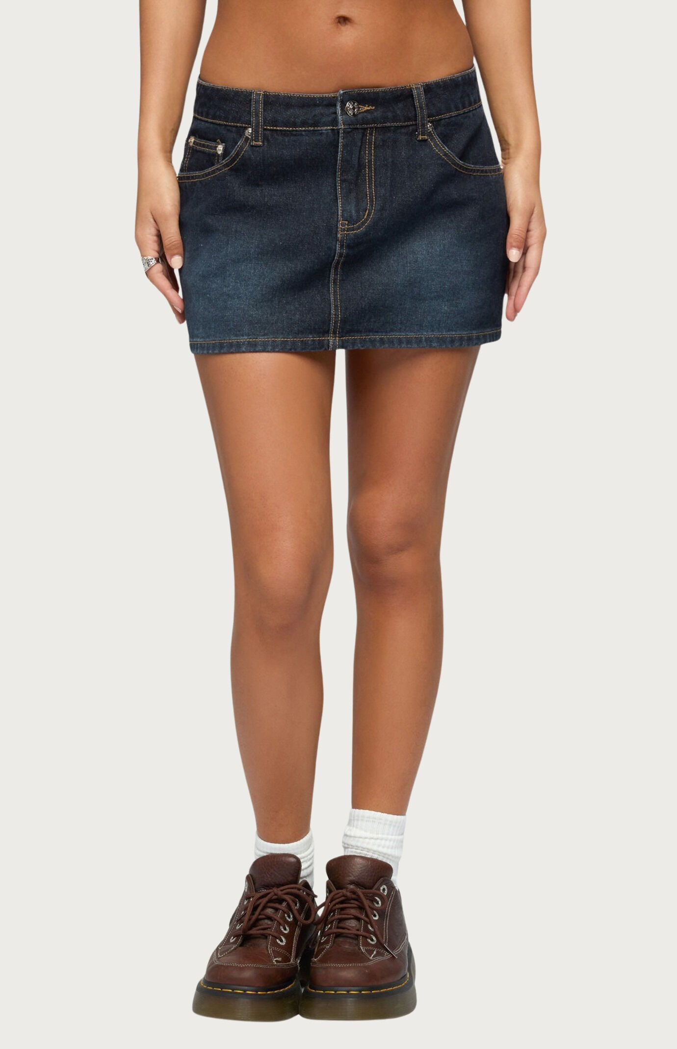 Edikted Chiara Denim Micro Skirt