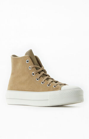 Khaki Chuck Taylor All Star Cozy Lift High Top Sneakers image number 1