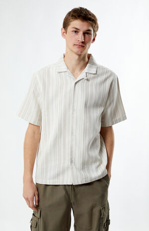 Weave Stripe Woven Camp Shirt image number 1