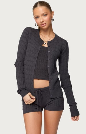 Nella Cable Knit Button Up Cardigan image number 1