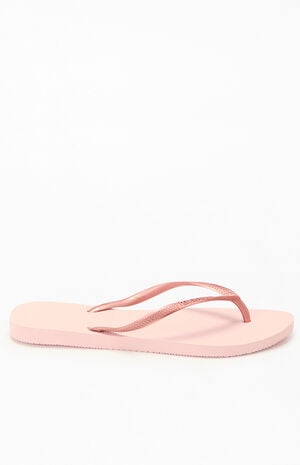 Women's Pink Slim Flip Flop Sandals image number 2