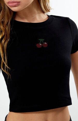 Cherry Rhinestone Baby T-Shirt image number 2