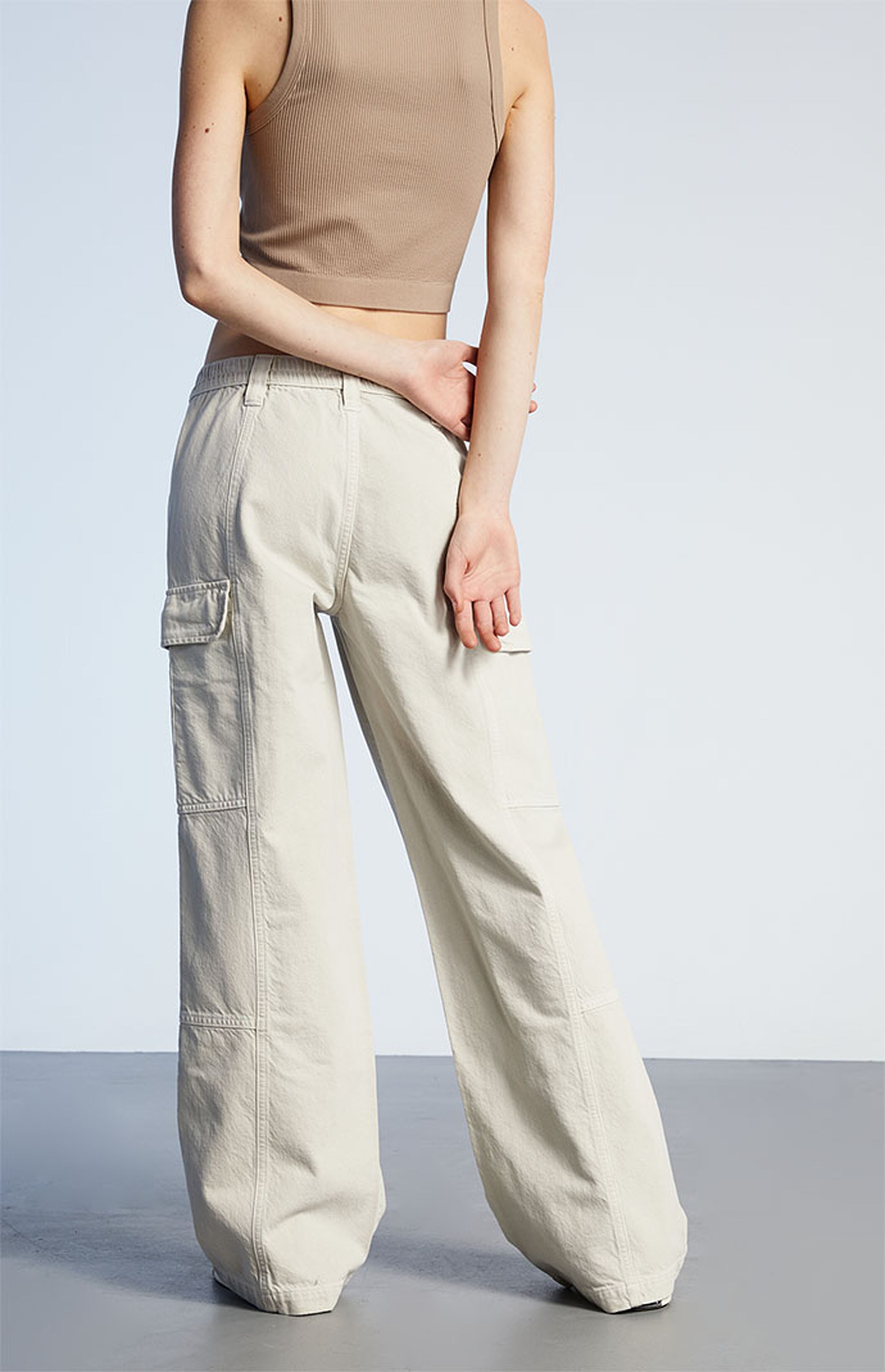 PacSun Gray Low Rise Puddle Cargo Pants PacSun