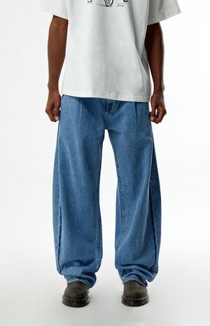 Zigzag Stitch Baggy Barrel Jeans image number 2