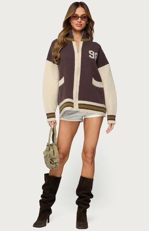98 Varsity Zip Up Sweater image number 5