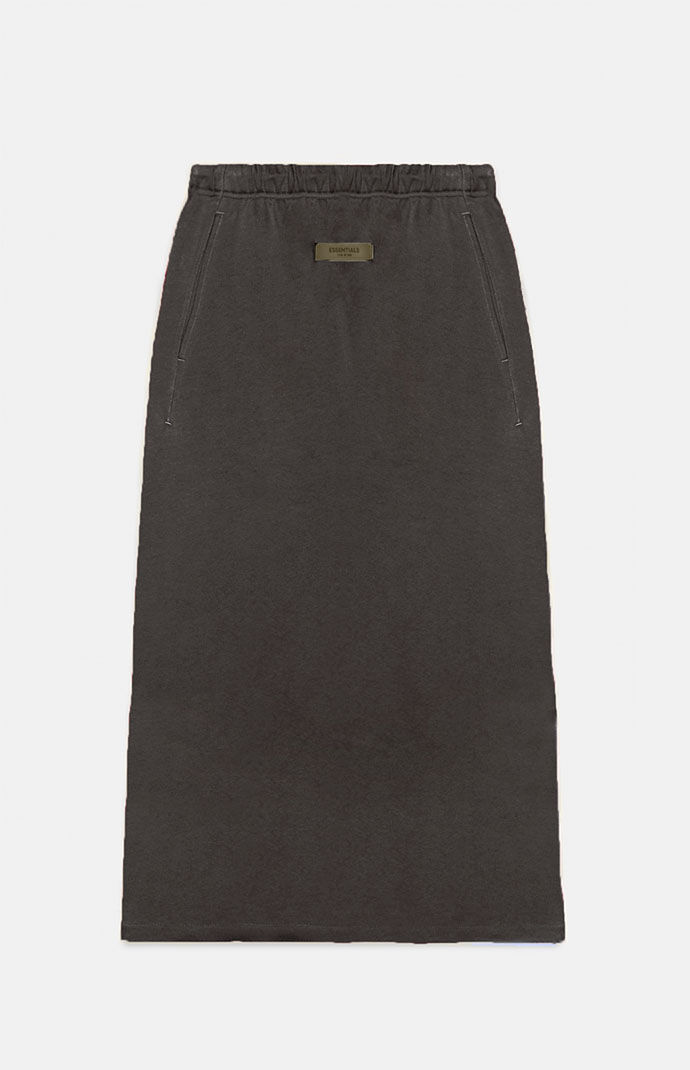 【FOG Essentials】Women's Midlength Skirt Fear of God Essentials Women's Off Black Midi Skirt | PacSun