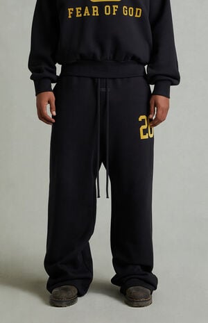 Vintage Black Lounge Fleece Baggy Sweatpants image number 3