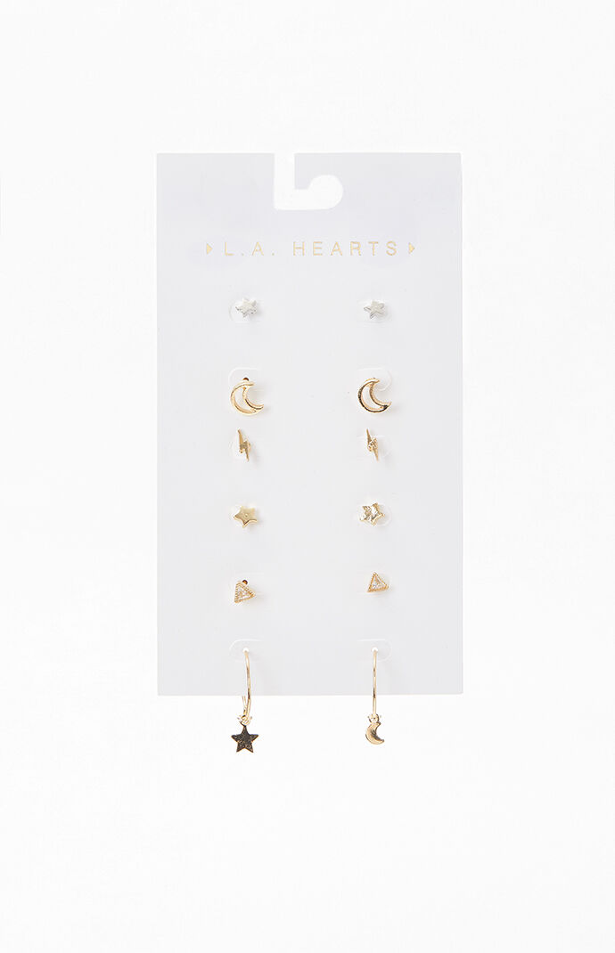 6-Pack Moon Earrings