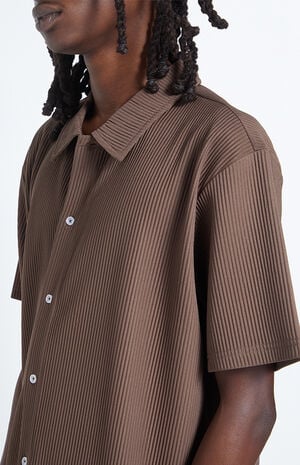 Ribbed Woven Button Down Shirt