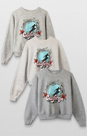 Upcycled Grey California Cropped Sweatshirt image number 4