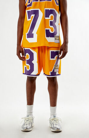 Dennis Rodman LA Lakers Mesh Basketball Shorts image number 2