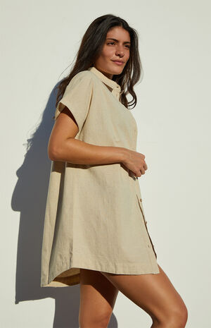 Classic Linen Shirt Dress image number 3