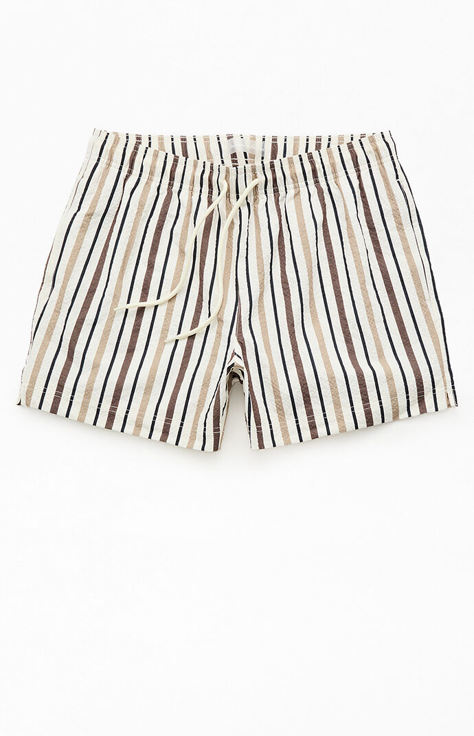 Pacsun Atoll Striped Seersucker 5" Swim Trunks