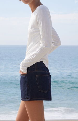 Dark Blue Malia Denim Mini Skirt image number 3