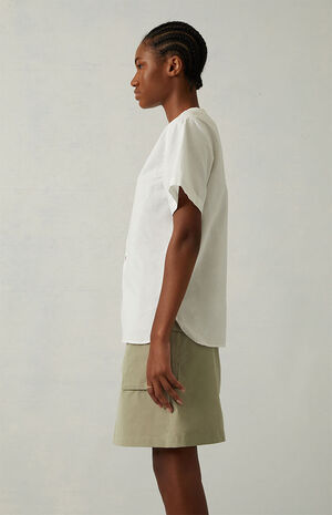 Women's White Boy Scout Shirt image number 3