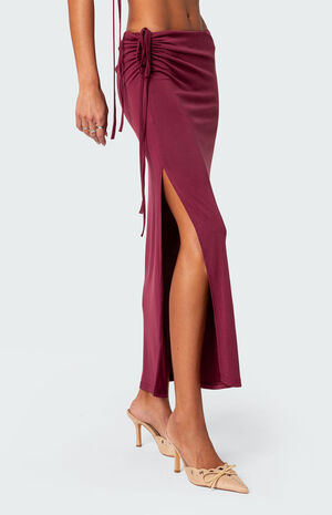 Frankie Drawstring Slit Maxi Skirt image number 4