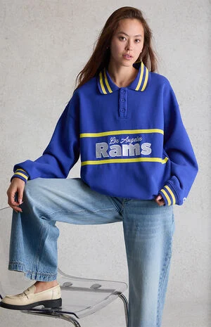 x NFL LA Rams Long Sleeve Polo Sweatshirt image number 1