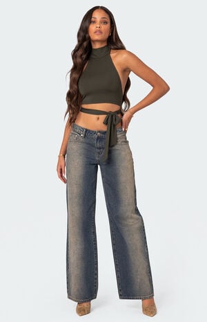 Hamlin Wrap Tie Crop Top image number 2