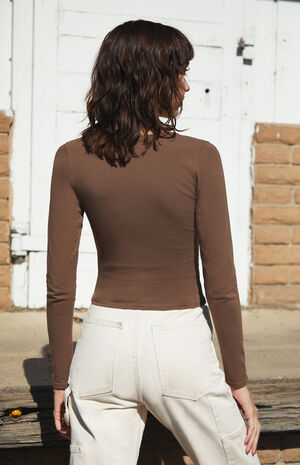 Brown Amara Long Sleeve Top image number 4