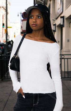 White Lettuce Edge Long Sleeve Top image number 1