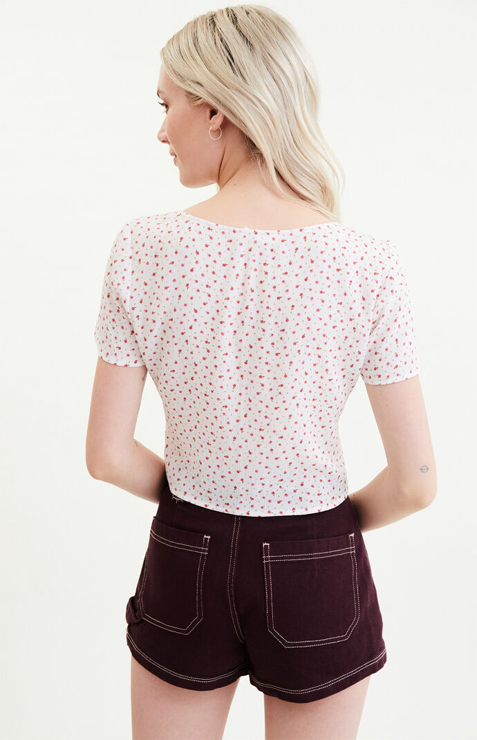 Floral Tie Front Top