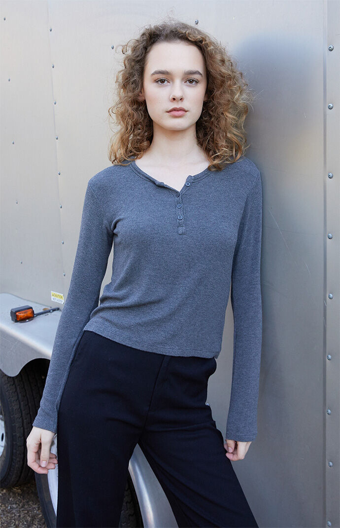 John Galt Gray Callan Thermal Long Sleeve Top PacSun
