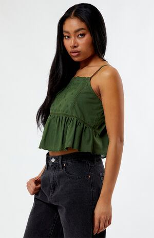 Embroidered Babydoll Cami Top image number 4