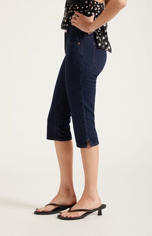 Capri Denim Shorts Stretch Dark Blue image number 3