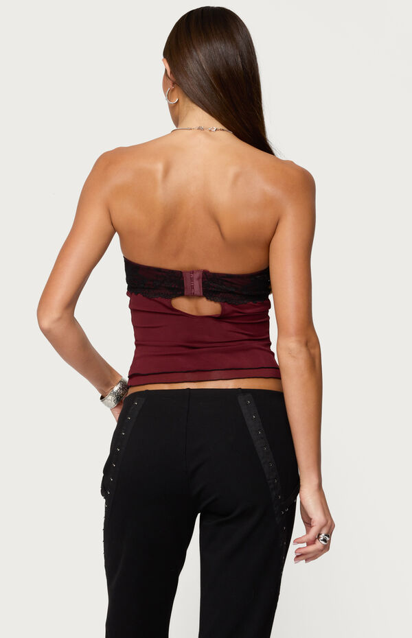 Edikted Contrast Lacey Mesh Bra Top