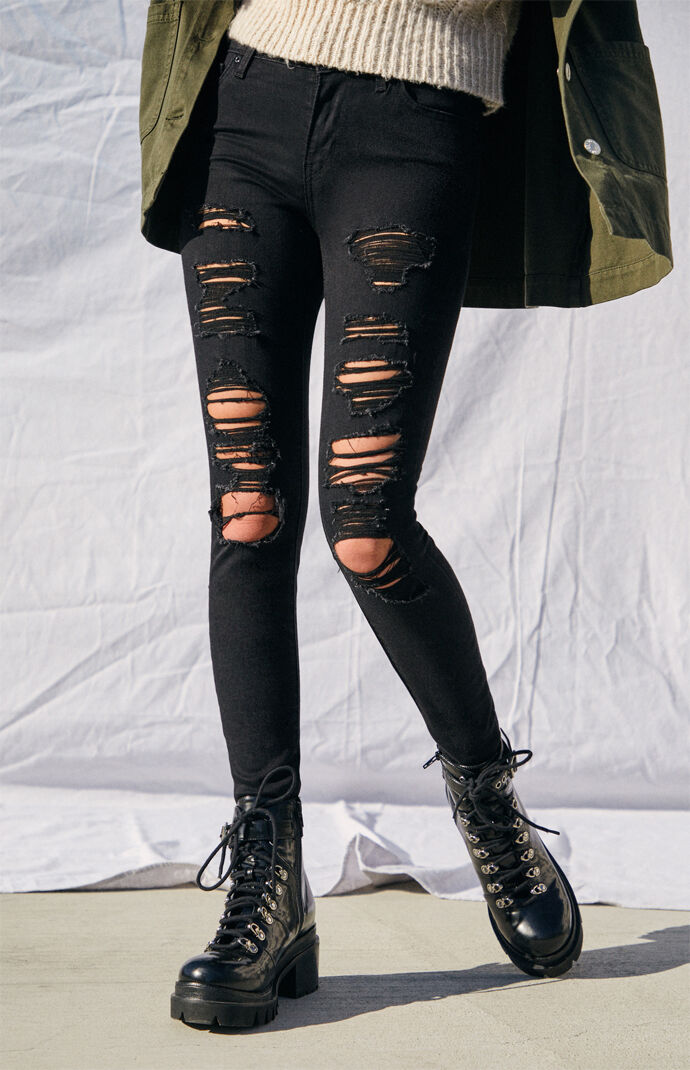 levi's ripped jeans black