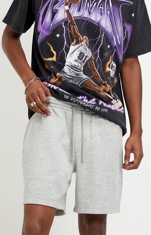 Fleece Grey Sweat Shorts image number 5