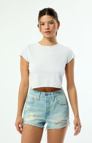 501 OG Extended Vacation High Waisted Denim Shorts image number 2