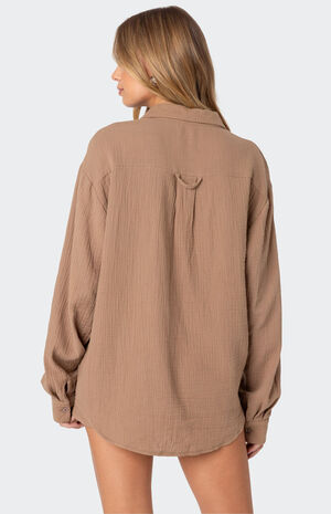 Levy Oversized Gauze Button Up Shirt image number 5