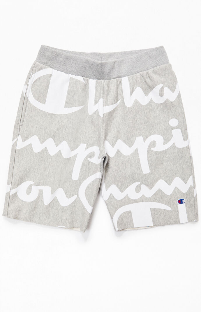 champion shorts all over print